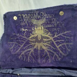 Handmade Dip Dyed Screen Printed Messenger Bag.